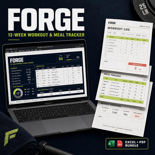 FORGE 12-Week Workout & Meal Tracker bundle hero