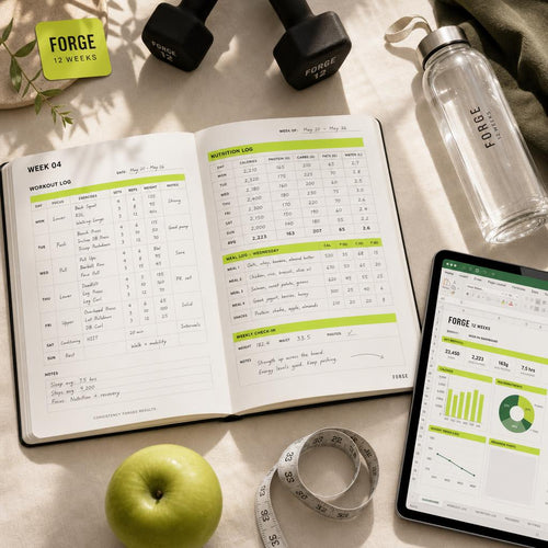 FORGE planner lifestyle flat-lay